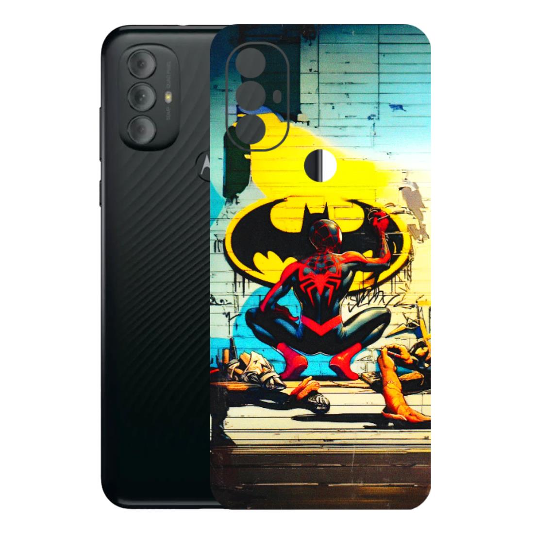 Motorola Phone Skins (All Models) - New Spiderman Bat Logo - 3D Embossed Finish (L-309) Motorola Moto G Power