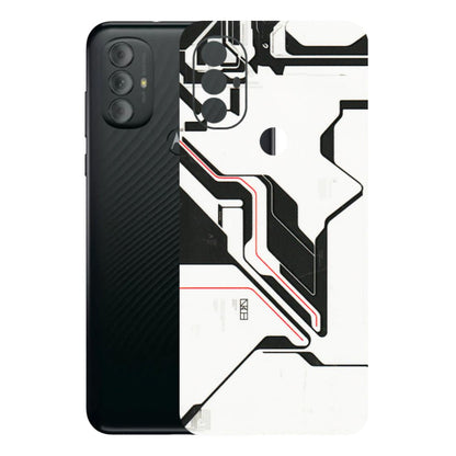 Motorola Phone Skins (All Models) - White Techy Logo - 3D Embossed Finish (L-312) Motorola Moto G Power