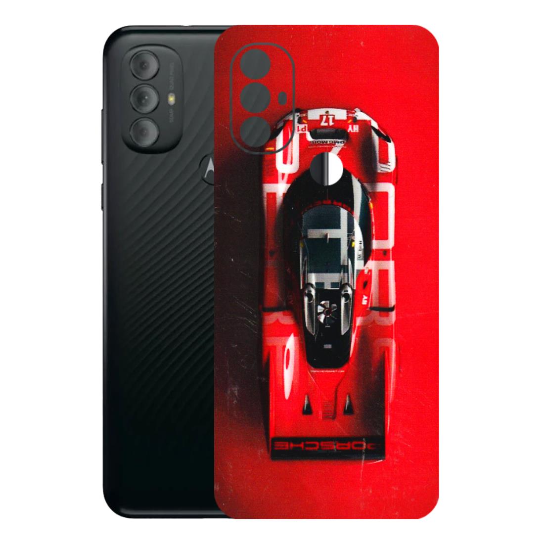 Motorola Phone Skins (All Models) - Red Porsche Car Logo - 3D Embossed Finish (L-315) Motorola Moto G Power