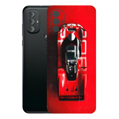 Motorola Phone Skins (All Models) - Red Porsche Car Logo - 3D Embossed Finish (L-315) Motorola Moto G Power