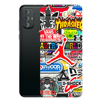 Motorola Phone Skins (All Models) - Multi Brands Sticker Graffiti - 3D Embossed Finish (L-37) Motorola Moto G Power