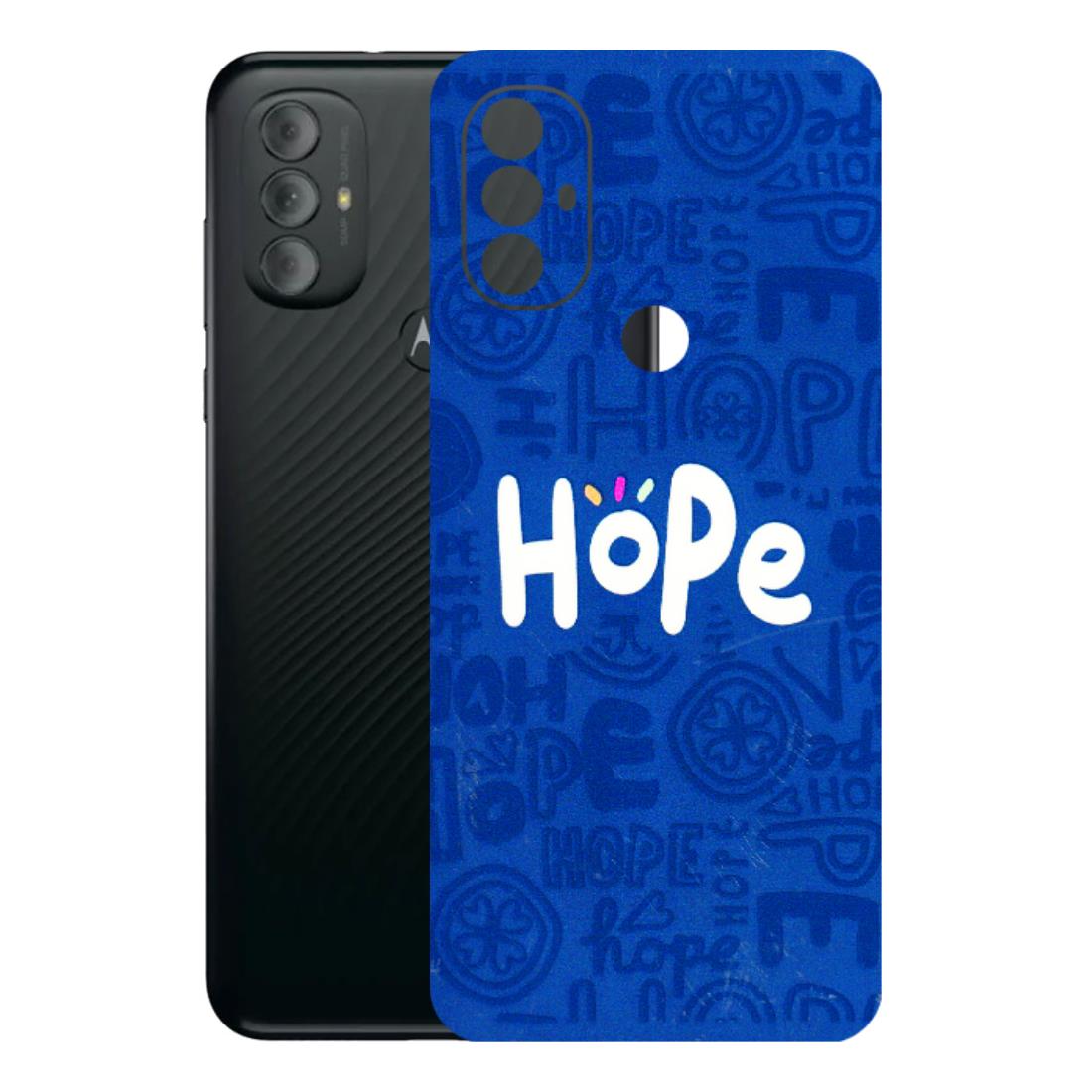 Motorola Phone Skins (All Models) - Hope Doodles Blue - 3D Embossed Finish (L-43) Motorola Moto G Power
