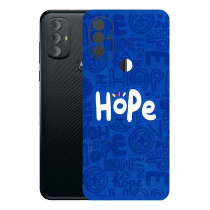 Motorola Phone Skins (All Models) - Hope Doodles Blue - 3D Embossed Finish (L-43) Motorola Moto G Power