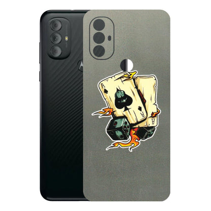 Motorola Phone Skins (All Models) - Grey Cards Of Ace - 3D Embossed Finish (L-77) Motorola Moto G Power