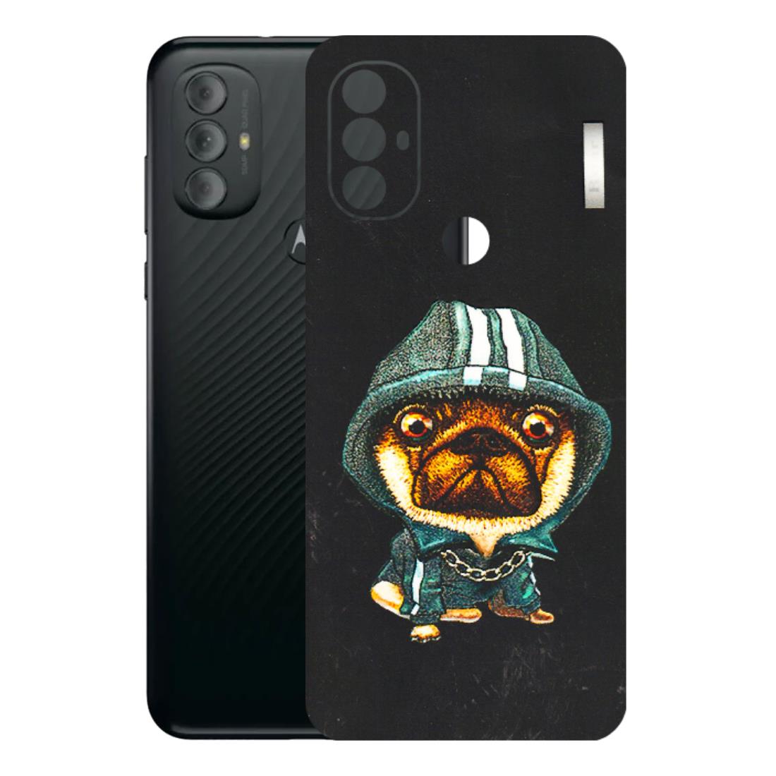 Motorola Phone Skins (All Models) - Puppy N Hoodie - 3D Embossed Finish (L-90) Motorola Moto G Power