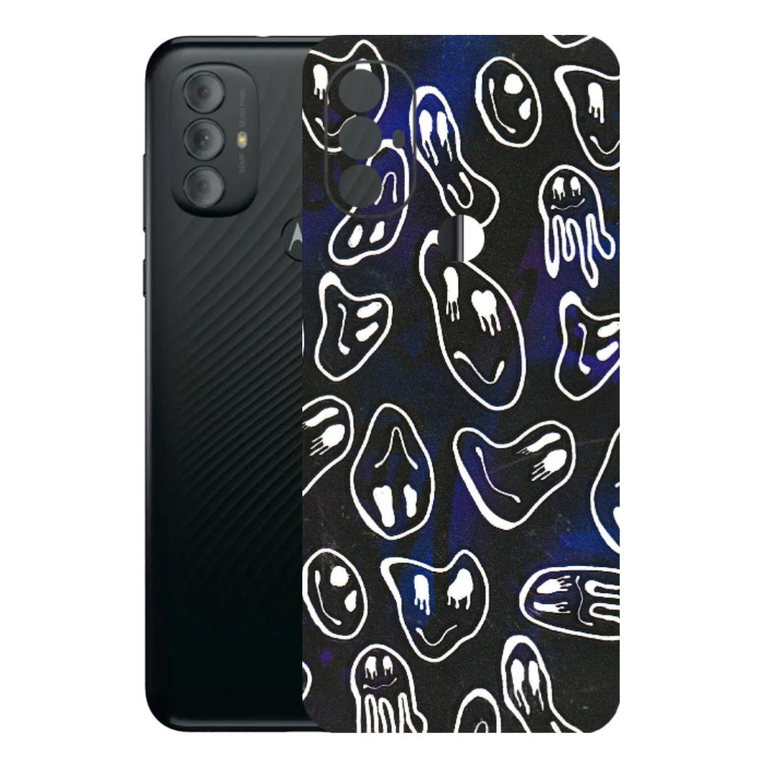 Motorola Phone Skins (All Models) - Distorted Smileys - 3D Embossed Finish (L-92) Motorola Moto G Power
