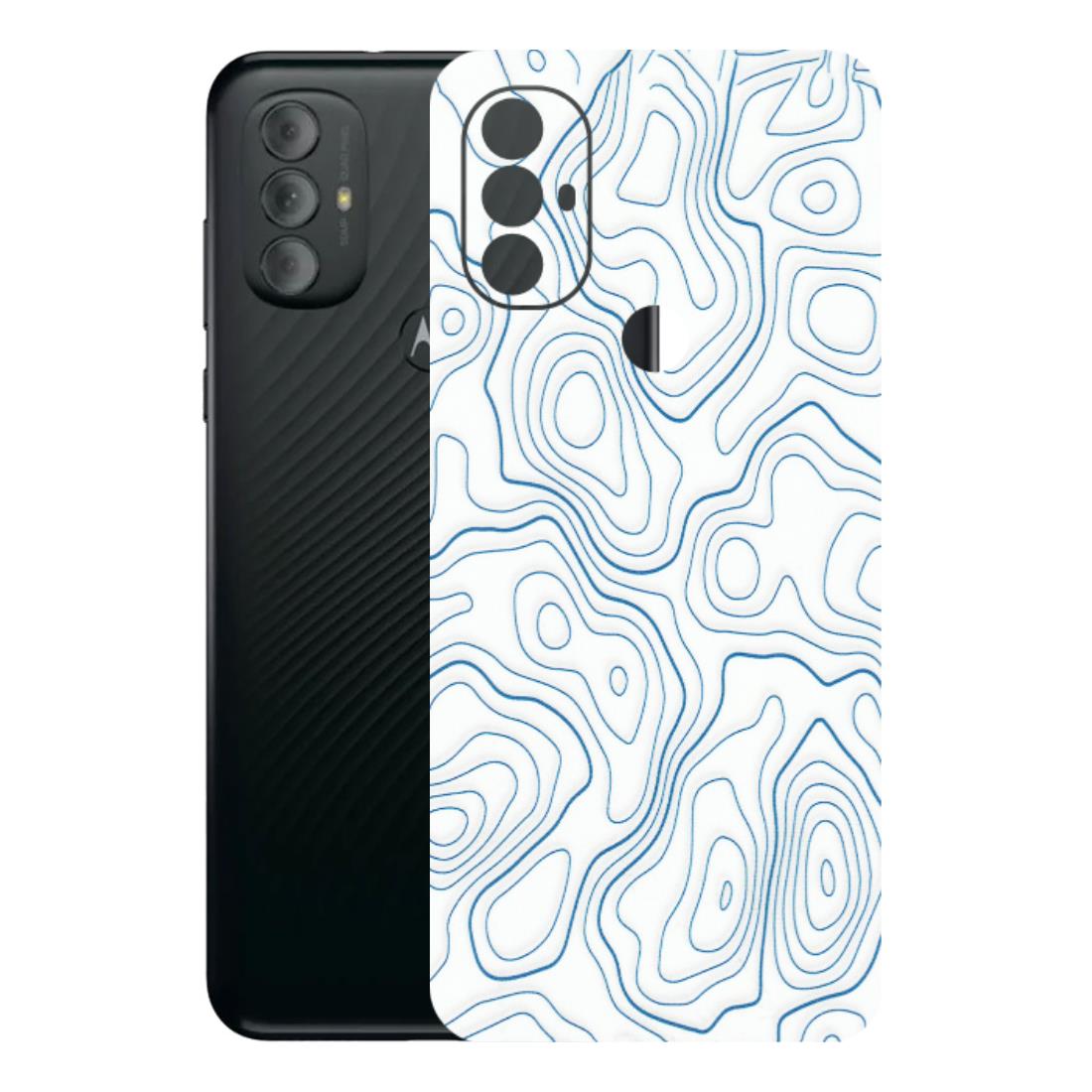 Motorola Phone Skins (All Models) - Blue And White Swirls - Matte Finish (M-139) Motorola Moto G Power