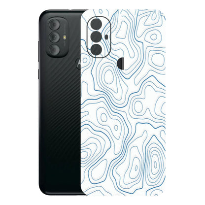 Motorola Phone Skins (All Models) - Blue And White Swirls - Matte Finish (M-139) Motorola Moto G Power