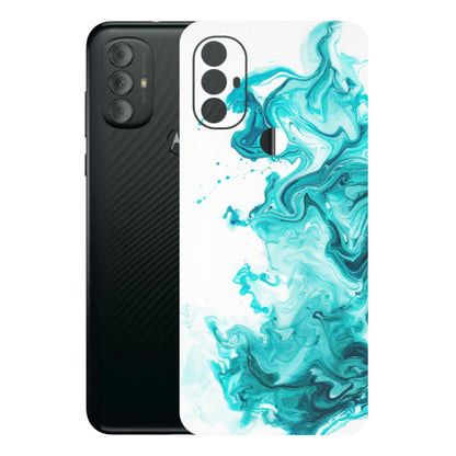 Motorola Phone Skins (All Models) - Sky Blue Abstract Colour - Matte Finish (M-146) Motorola Moto G Power