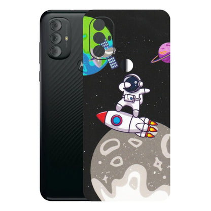 Motorola Phone Skins (All Models) - Astronaut Vibing Toon Running - Matte Finish (M-39) Motorola Moto G Power
