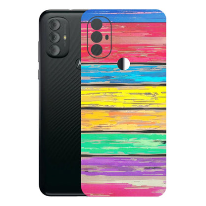 Motorola Phone Skins (All Models) - Multi Colour Wooden Wall - Matte Finish (M-96) Motorola Moto G Power