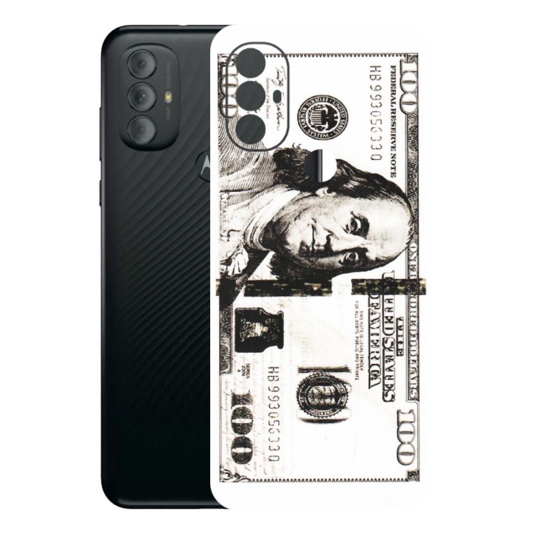 Motorola Phone Skins (All Models) - 100 Dollar Currency - Transparent Finish (T-01) Motorola Moto G Power