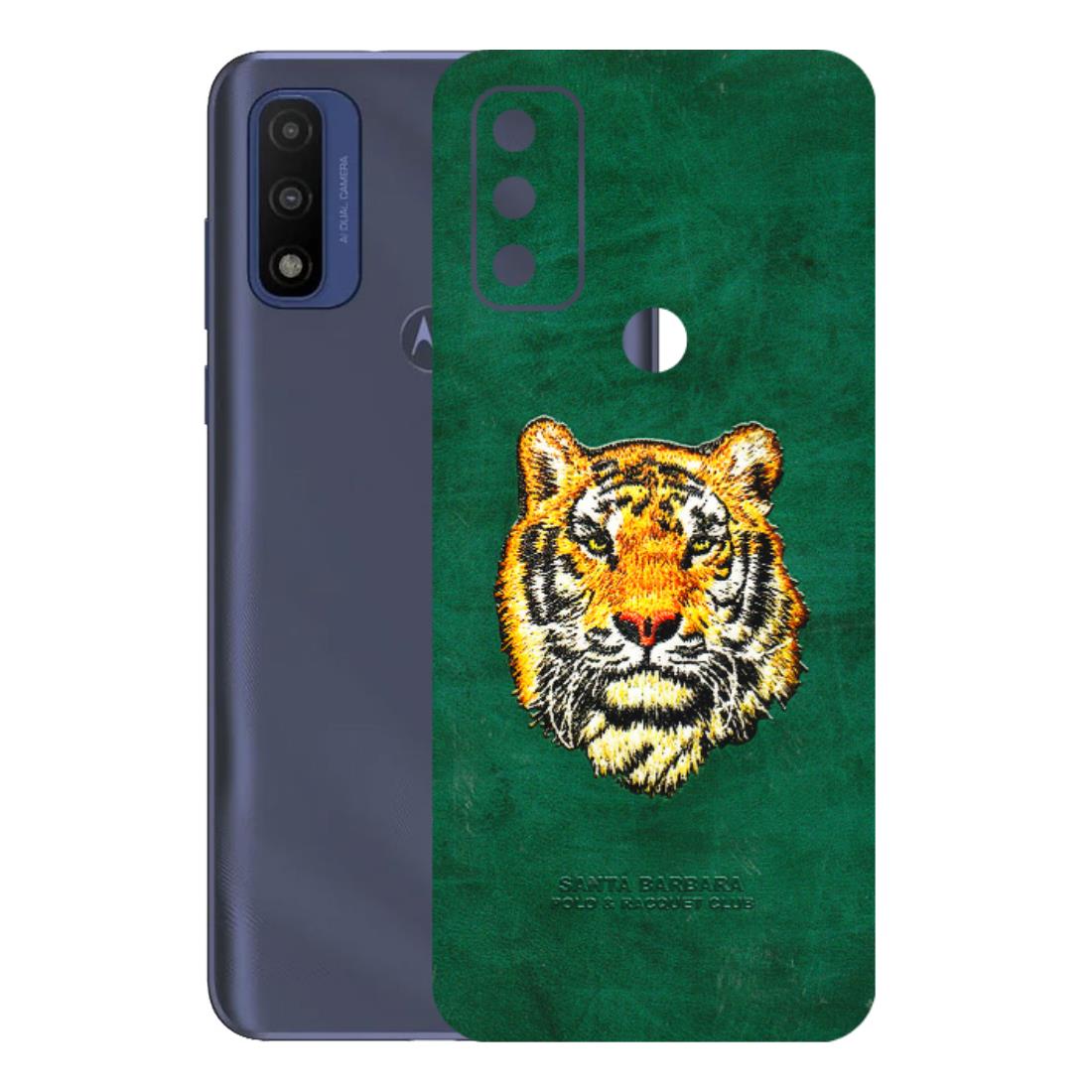 Motorola Phone Skins (All Models) - Leather Feel Tiger - 3D Embossed Finish (L-111) Motorola Moto G Pure