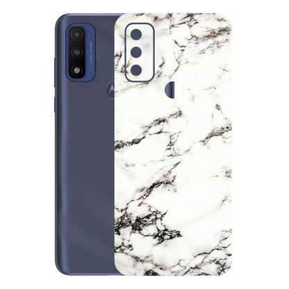 Motorola Phone Skins (All Models) - Black and White Marble Texture - 3D Embossed Finish (L-124) Motorola Moto G Pure