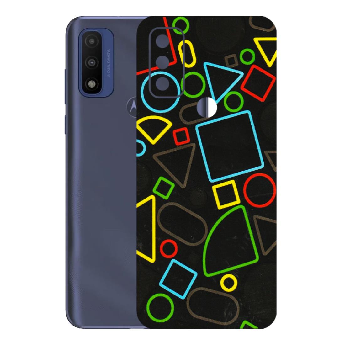 Motorola Phone Skins (All Models) - Black Shapes - 3D Embossed Finish (L-131) Motorola Moto G Pure