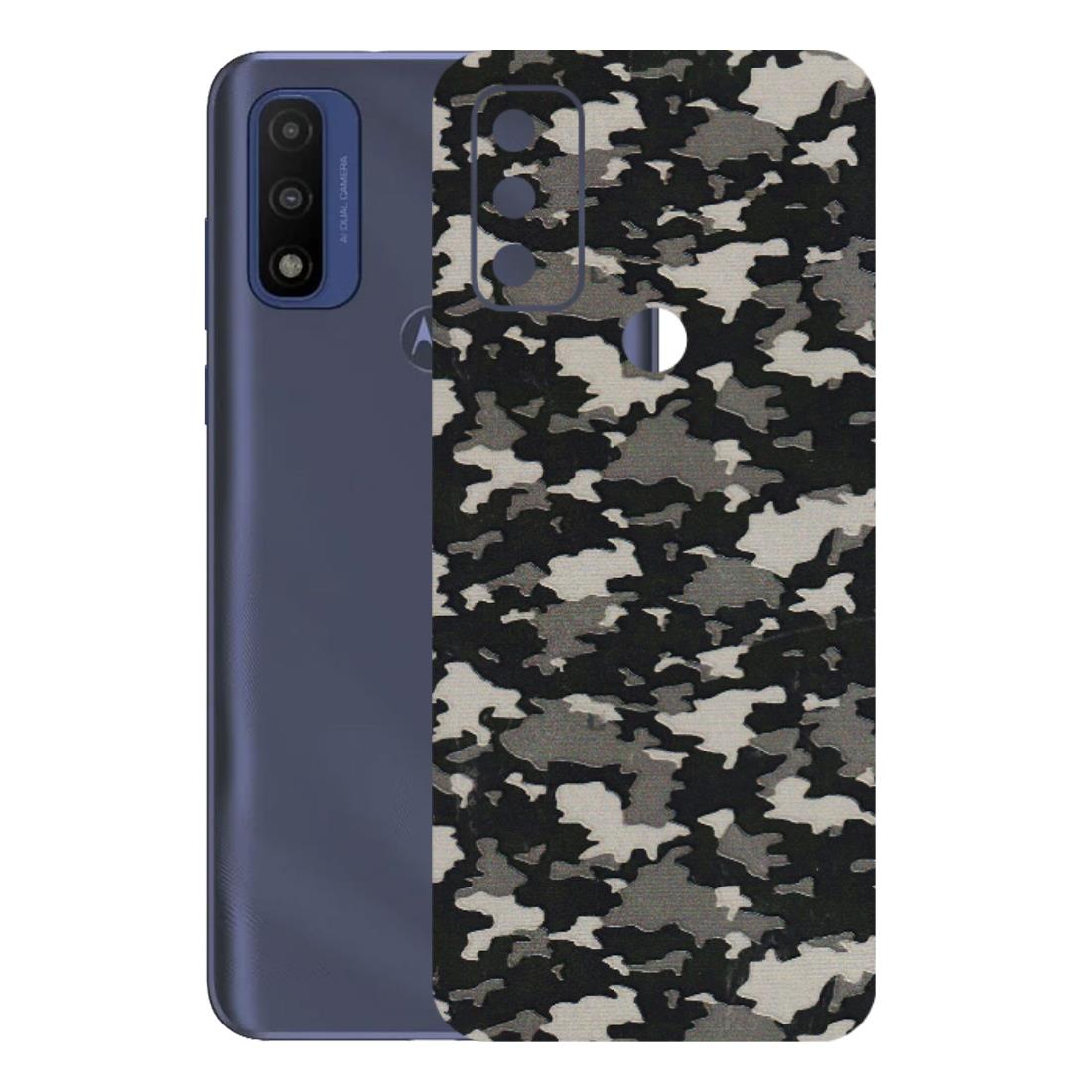 Motorola Phone Skins (All Models) - Black/Grey Camoflaunge - 3D Embossed Finish (L-142) Motorola Moto G Pure