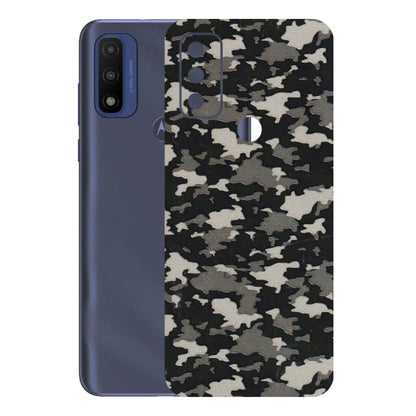 Motorola Phone Skins (All Models) - Black/Grey Camoflaunge - 3D Embossed Finish (L-142) Motorola Moto G Pure