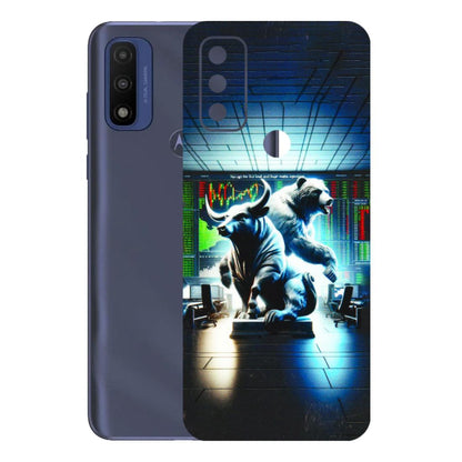 Motorola Phone Skins (All Models) - Stock Market Sensex Bear vs Bulls - 3D Embossed Finish (L-15) Motorola Moto G Pure