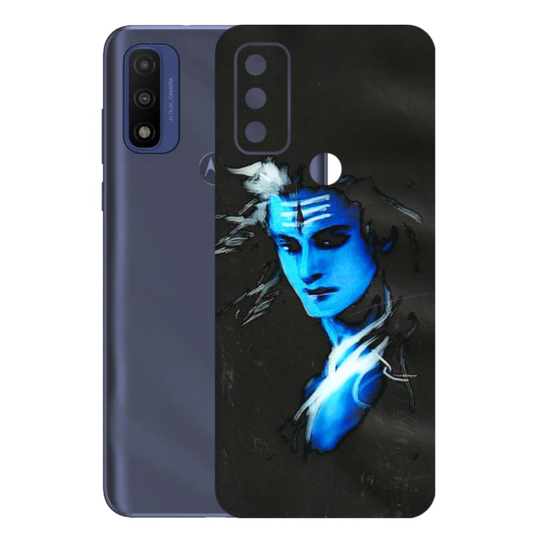 Motorola Phone Skins (All Models) - Har Har Mahadev Blue/Black - 3D Embossed Finish (L-185) Motorola Moto G Pure