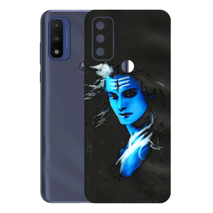 Motorola Phone Skins (All Models) - Har Har Mahadev Blue/Black - 3D Embossed Finish (L-185) Motorola Moto G Pure