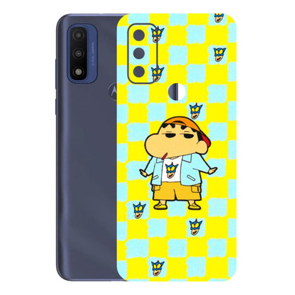 Motorola Phone Skins (All Models) - Yellow Blue Shinchan Cute - 3D Embossed Finish (L-221) Motorola Moto G Pure