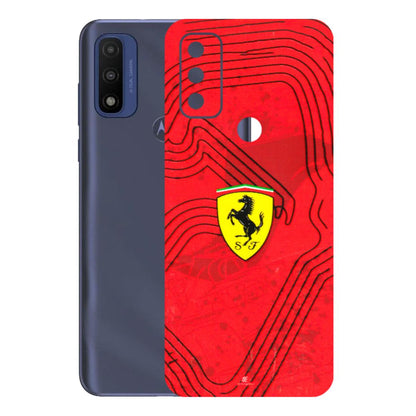 Motorola Phone Skins (All Models) - Red Ferrari Logo Stylish - 3D Embossed Finish (L-238) Motorola Moto G Pure