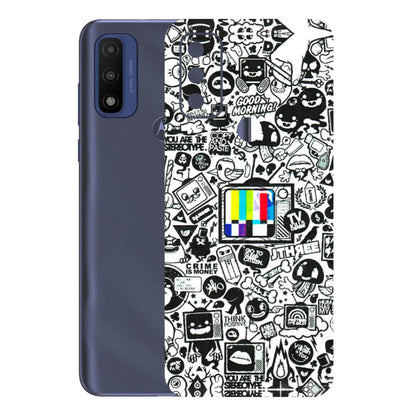 Motorola Phone Skins (All Models) - Doodles Positive Art - 3D Embossed Finish (L-263) Motorola Moto G Pure