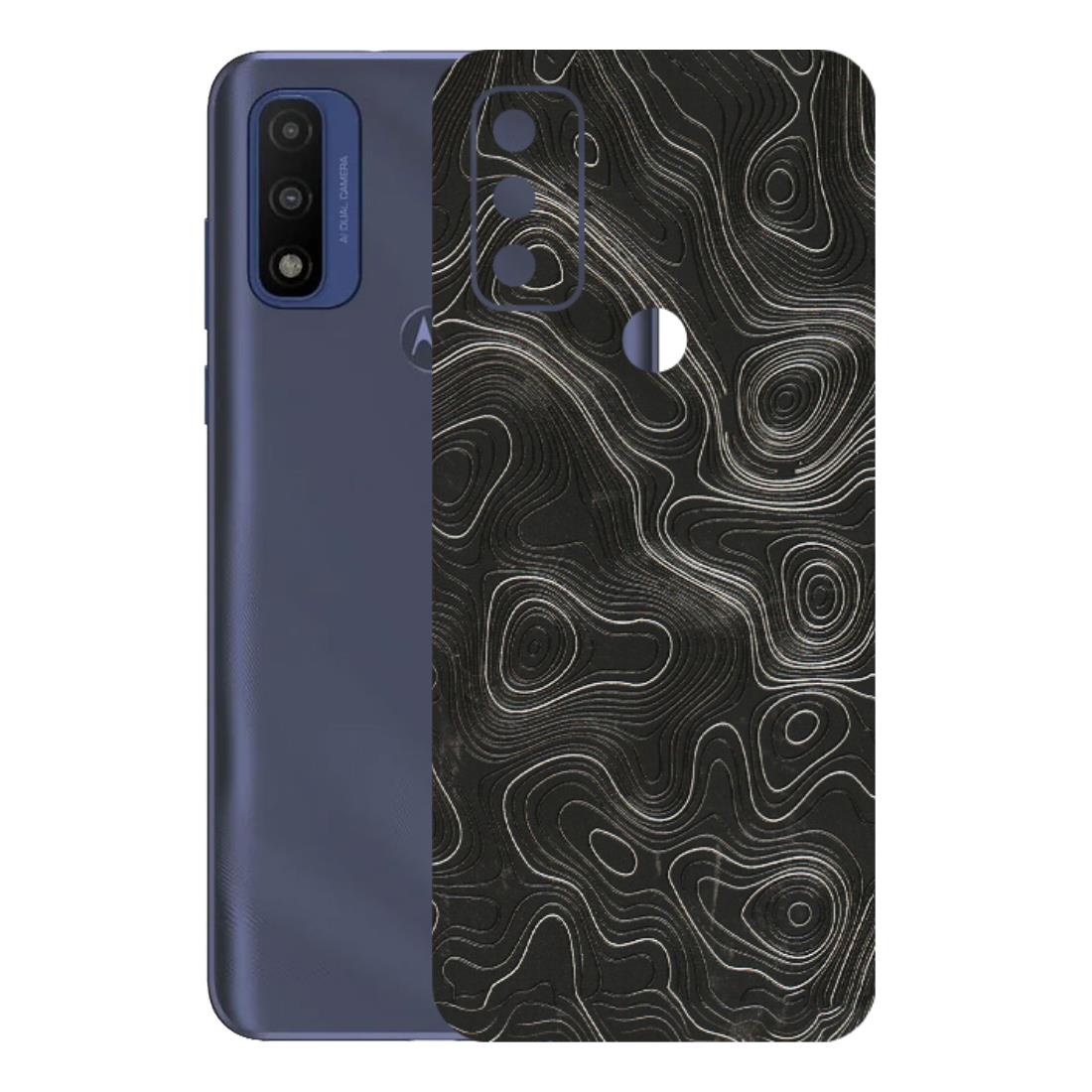 Motorola Phone Skins (All Models) - Abstract White Line Map - 3D Embossed Finish (L-269) Motorola Moto G Pure