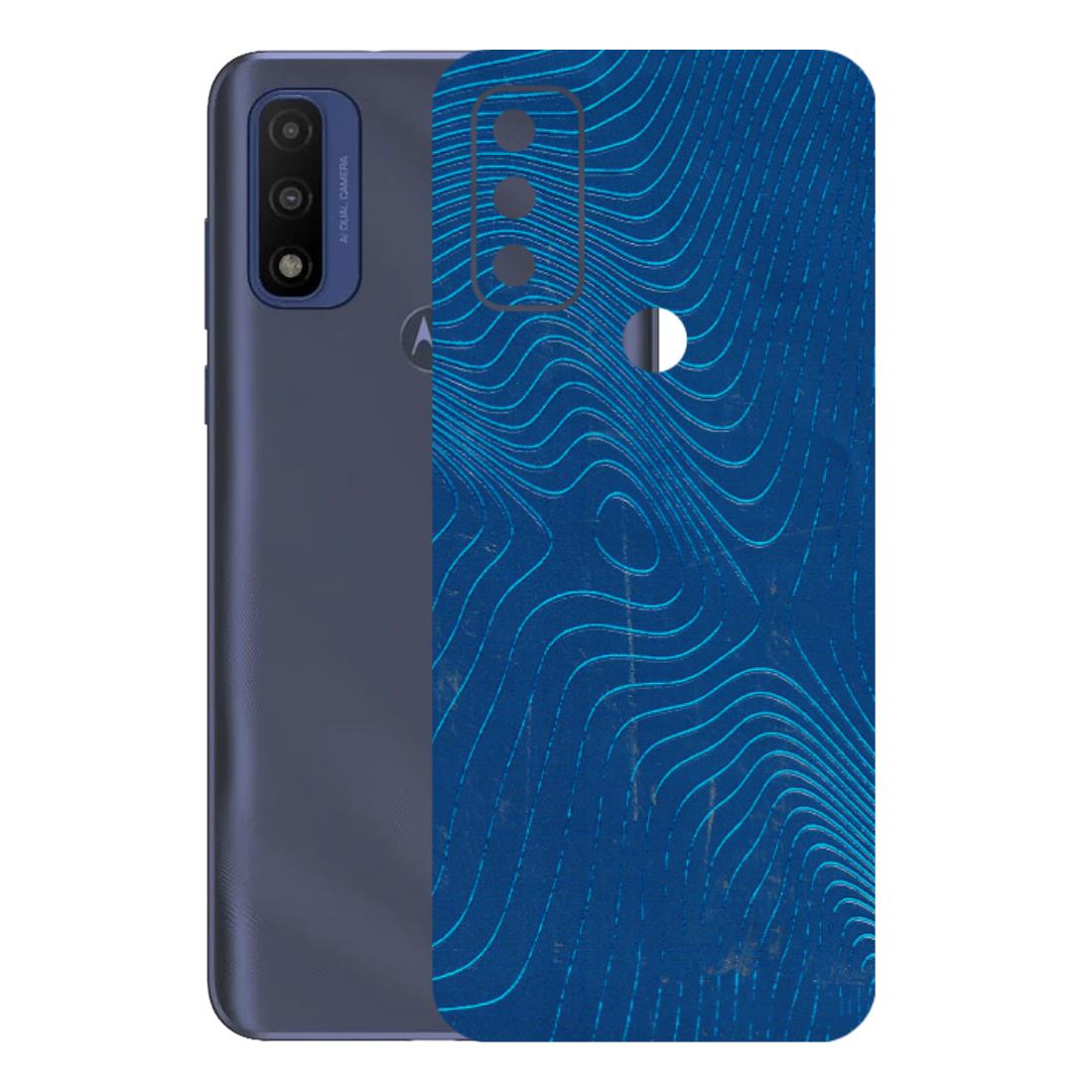 Motorola Phone Skins (All Models) - Abstract Blue Line Map - 3D Embossed Finish (L-272) Motorola Moto G Pure