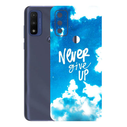 Motorola Phone Skins (All Models) - Never Give Up - 3D Embossed Finish (L-279) Motorola Moto G Pure
