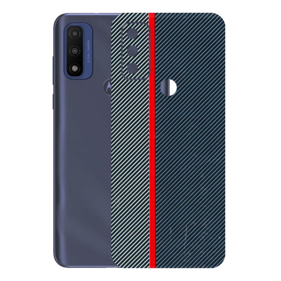Motorola Phone Skins (All Models) - Blue Sober Lines - 3D Embossed Finish (L-305) Motorola Moto G Pure
