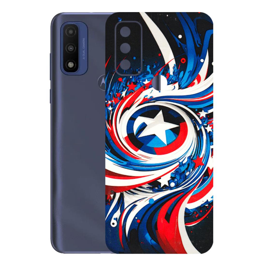 Motorola Phone Skins (All Models) - Captain America Logo - 3D Embossed Finish (L-307) Motorola Moto G Pure