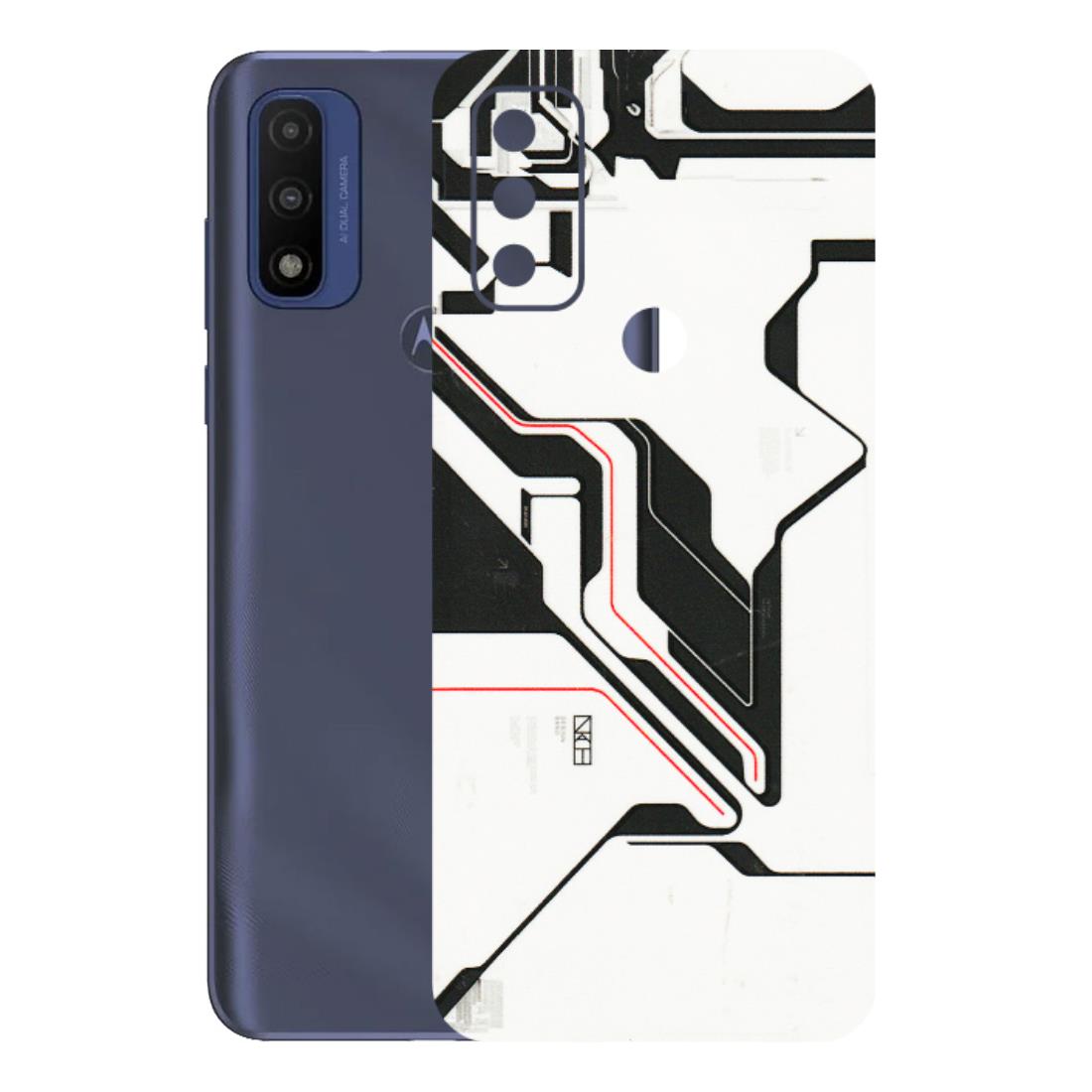 Motorola Phone Skins (All Models) - White Techy Logo - 3D Embossed Finish (L-312) Motorola Moto G Pure