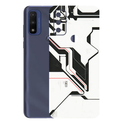 Motorola Phone Skins (All Models) - White Techy Logo - 3D Embossed Finish (L-312) Motorola Moto G Pure