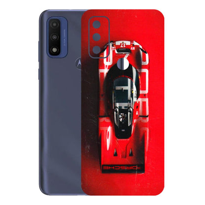 Motorola Phone Skins (All Models) - Red Porsche Car Logo - 3D Embossed Finish (L-315) Motorola Moto G Pure