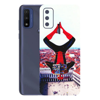 Motorola Phone Skins (All Models) - Spiderman Hanging - 3D Embossed Finish (L-53) Motorola Moto G Pure