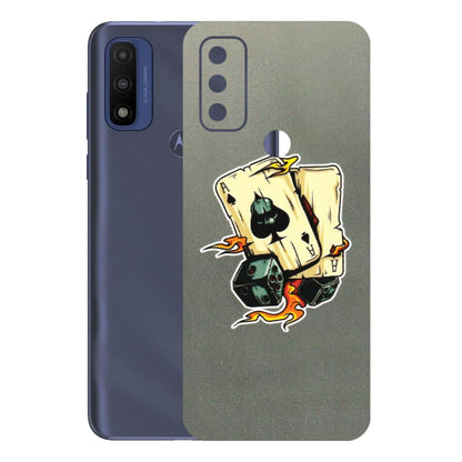 Motorola Phone Skins (All Models) - Grey Cards Of Ace - 3D Embossed Finish (L-77) Motorola Moto G Pure
