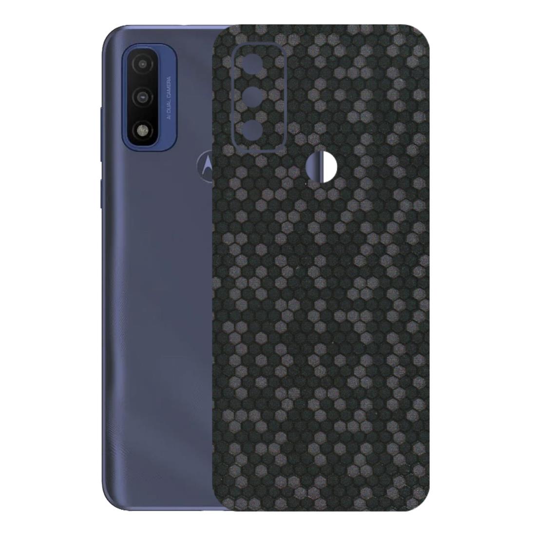 Motorola Phone Skins (All Models) - Black Grey Honeycomb Sober - 3D Embossed Finish (L-85) Motorola Moto G Pure