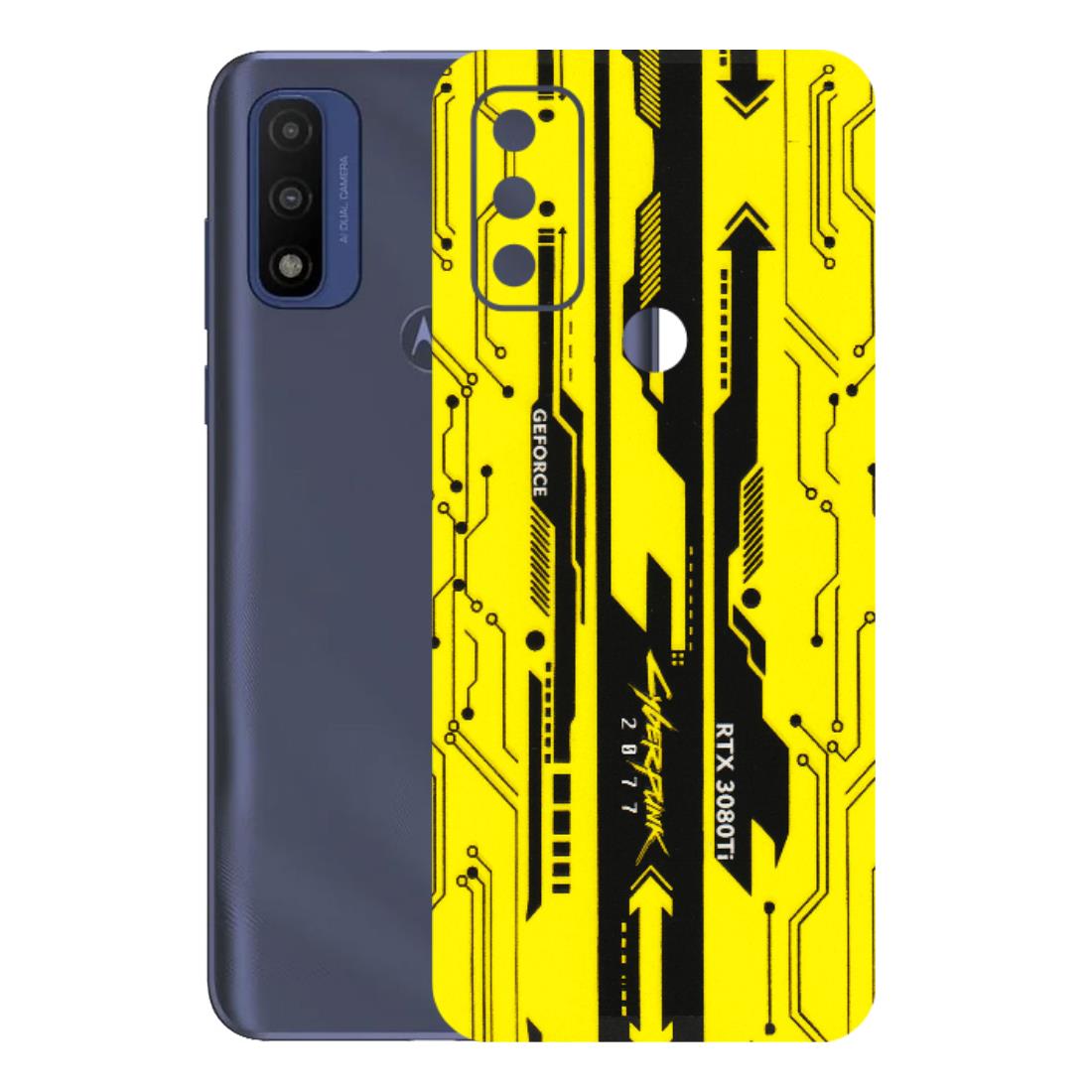 Motorola Phone Skins (All Models) - Yellow Cyberpunk - 3D Embossed Finish (L-93) Motorola Moto G Pure