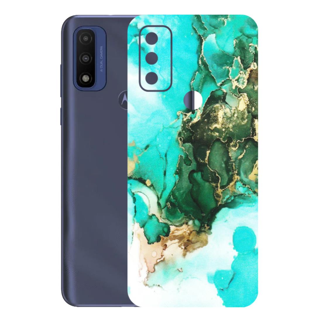 Motorola Phone Skins (All Models) - The Blue Gold Marble - Matte Finish (M-124) Motorola Moto G Pure