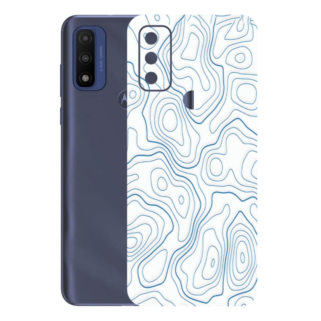 Motorola Phone Skins (All Models) - Blue And White Swirls - Matte Finish (M-139) Motorola Moto G Pure