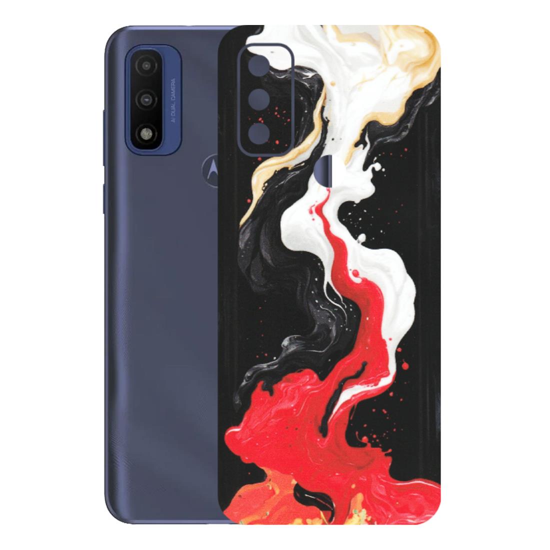 Motorola Phone Skins (All Models) - Black Red White Paint Splash Fusion - Matte Finish (M-56) Motorola Moto G Pure