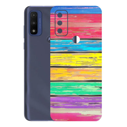 Motorola Phone Skins (All Models) - Multi Colour Wooden Wall - Matte Finish (M-96) Motorola Moto G Pure
