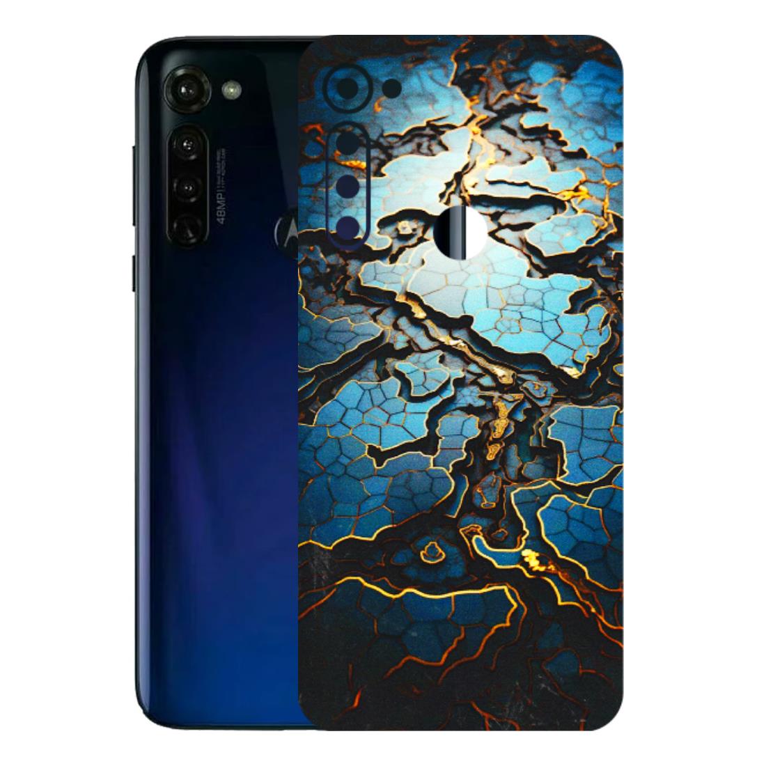 Motorola Phone Skins (All Models) - Blue Gold Abstract - 3D Embossed Finish (L-11) Motorola Moto G Stylus