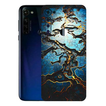 Motorola Phone Skins (All Models) - Blue Gold Abstract - 3D Embossed Finish (L-11) Motorola Moto G Stylus