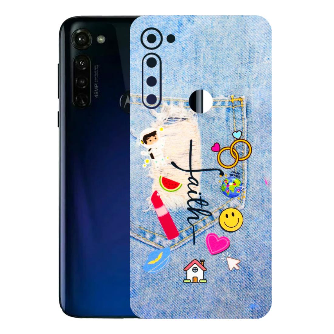 Motorola Phone Skins (All Models) - Denim Jeans Pocket - 3D Embossed Finish (L-134) Motorola Moto G Stylus