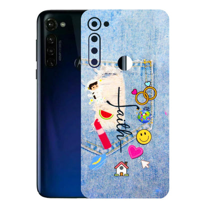 Motorola Phone Skins (All Models) - Denim Jeans Pocket - 3D Embossed Finish (L-134) Motorola Moto G Stylus
