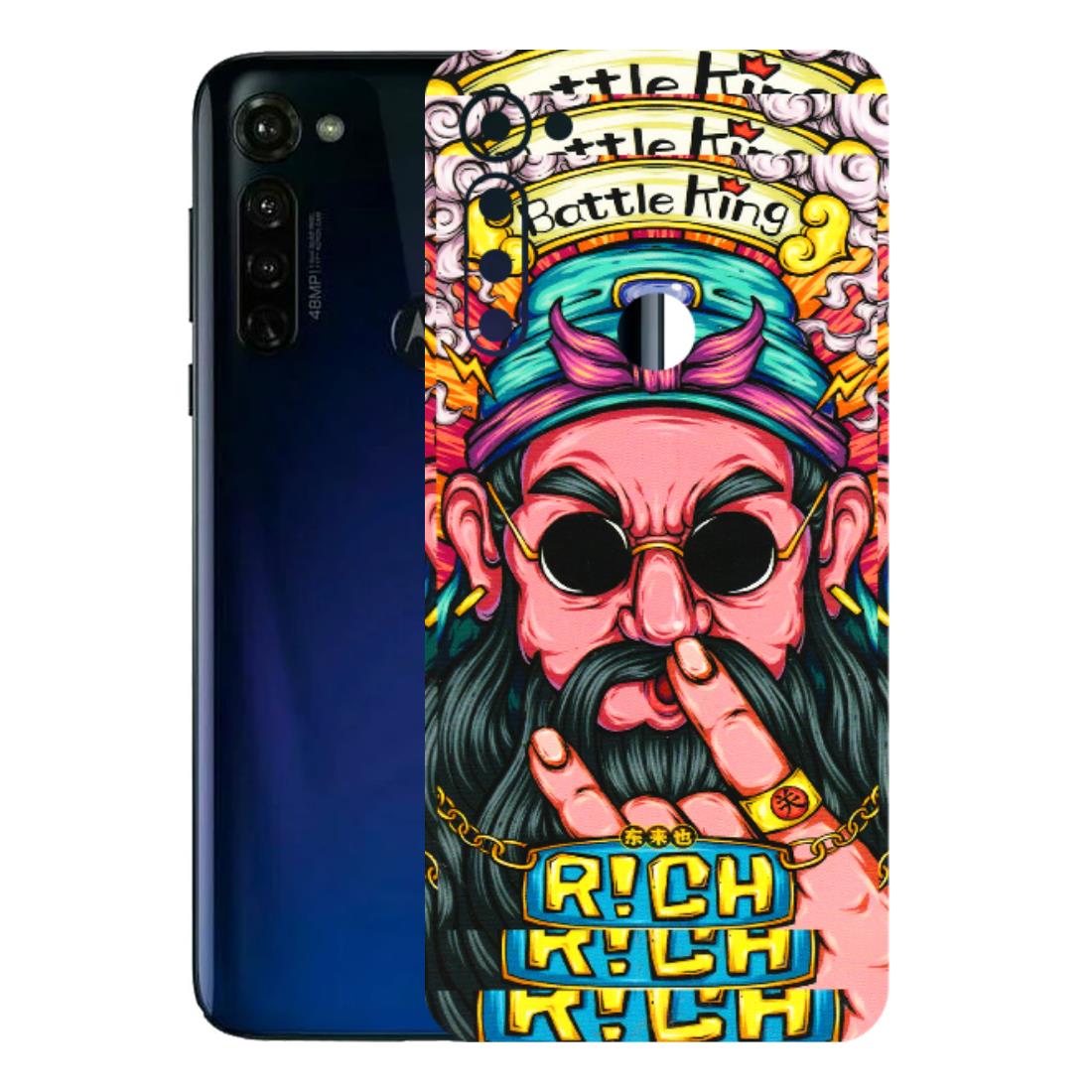 Motorola Phone Skins (All Models) - Battle King Dude Face - 3D Embossed Finish (L-178) Motorola Moto G Stylus