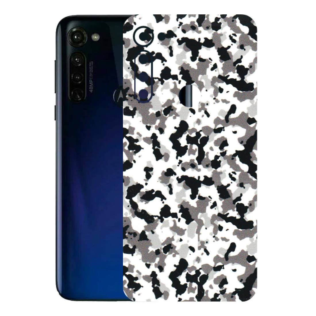 Motorola Phone Skins (All Models) - White Black Camouflage - 3D Embossed Finish (L-18) Motorola Moto G Stylus