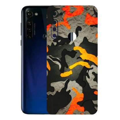 Motorola Phone Skins (All Models) - Orange Camouflage - 3D Embossed Finish (L-204) Motorola Moto G Stylus